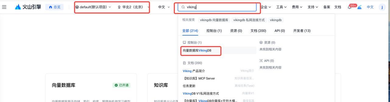VikingDB 操作页面